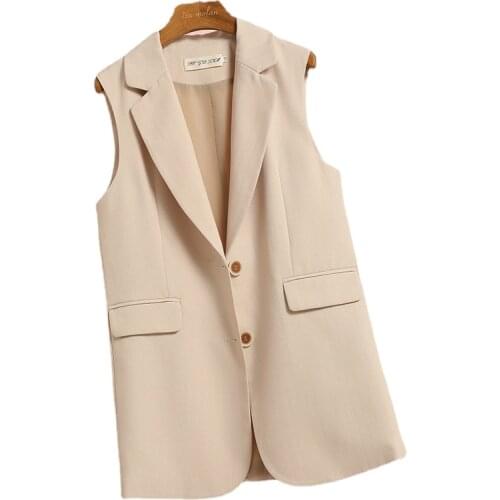 Office Suit Vest Jacket Women 2021 Summer New Style Korean High-quality Single-breasted Sleeveless Jacket Women Blazer