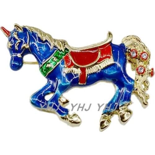 Drop glaze Unicorn Brooch three-dimensional texture lucky success gem womens dress pin cartoon accessories Brooch