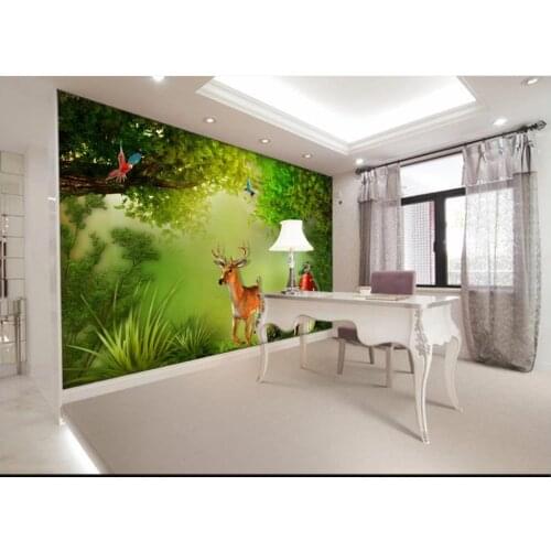 Custom photo wallpaper 3d murals wallpapers Fantasy forest deer background wall painting wallpaper for living room decoration