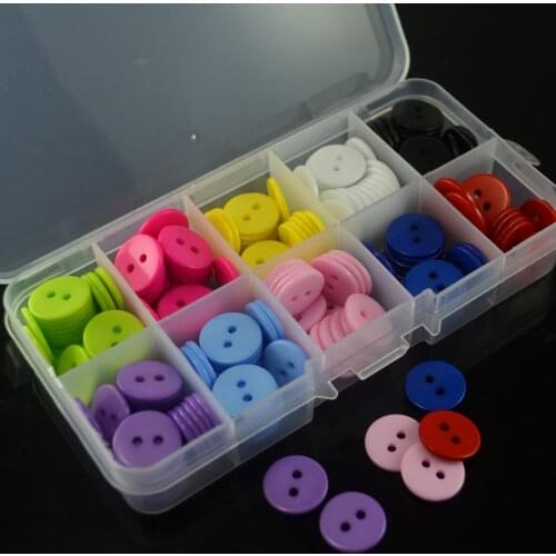 QJH 100pcs2 Holes Buttons Mixed Round Resin Sewing Buttons for Scrapbooking craft Fashion Clothing sewing DIY Accessories