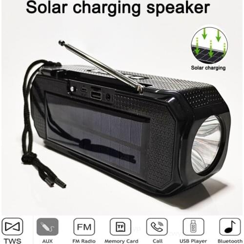 TG280 The hottest selling solar charging wireless bluetooth compatible speaker stereo subwoofer portable outdoor music center wi