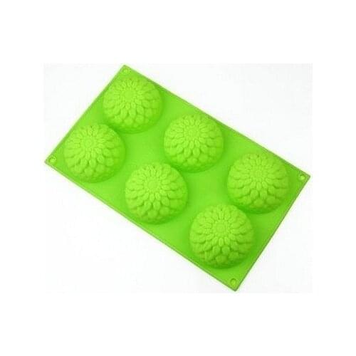 6 Cavities Sunflower Muffin Cups Handmade Soap Molds Silicone Cake Baking Mold Cake Pans