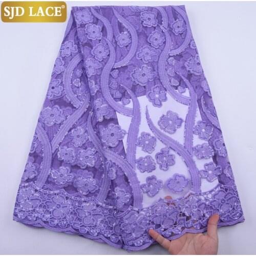 SJD LACE Onion African Net Lace Fabric Embroidery Sequins French Lace Fabric 2020 New Arrival Milk Silk Laces For Wedding A2105