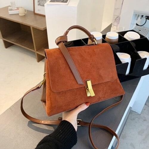 Suede Leather Black Crossbody Bag for Women 2020 Fashion Sac A Main Female Shoulder Bag Female Handbags and Purses with Scarves