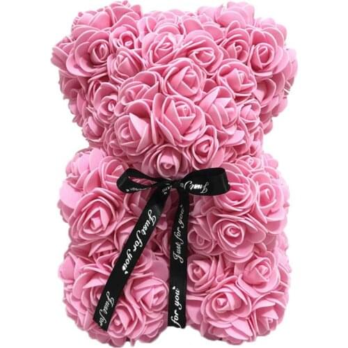 Wedding Decoration Rose Bear Foam Bear DIY Artificial Rose Flower Bear Craft Foam Balls Valentines Day Gift Wedding Supplies