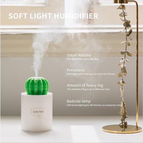 Humidifier Cactus Moisturizing Aromatherapy Car Creativity USB Humidifier Home Mute Office Bedroom Mini Portable Humidifier