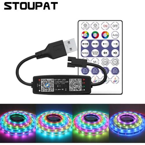 WS2812B Controller Bluetooth Music for Pixel LED Strip Light SK6812 WS2811 WS2812 LED Light Strip USB 5V APP Remote Controller