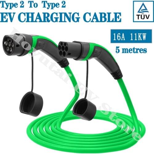 EV Charging Cable 16A 11KW Electric Vehicle Cord for Car Charger Station Type 2 to Type 2 Female to Male Plug