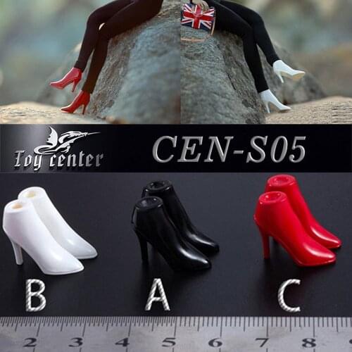 In Stock CEN-S05 1/12 Scale Female Figure Accessory Fashion High Heels Solid Boots Shoes Model for 6" Female Action Figure Body