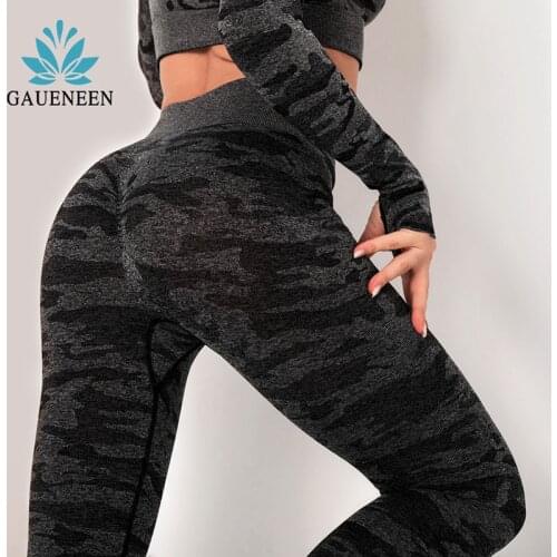 GAUENEEN Women Vital Seamless Leggings High Waist Camouflage Tights Push Up Yoga Pants Sport Leggings Gym Fitness Sweatpants