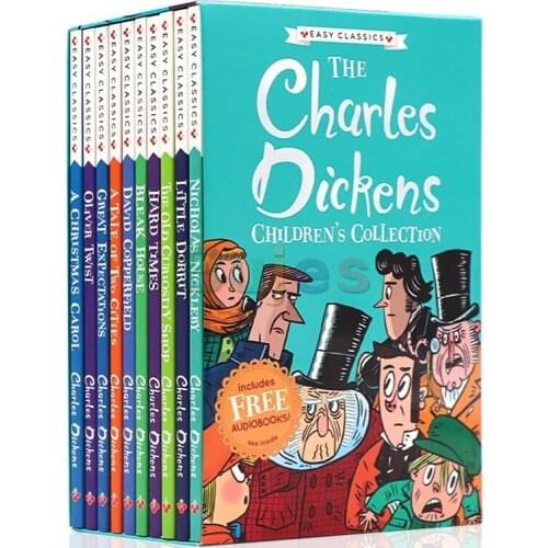 10 books/set ,the charles dickens,english story books,Humorous picture book,children english interesting reading books,kids gift
