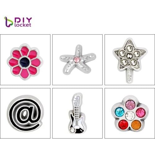 Diylocket 10pcs Alloy Floating Charms Fit for Living Floating Charm Lockets Jewerly Accessoires LSFC014-683