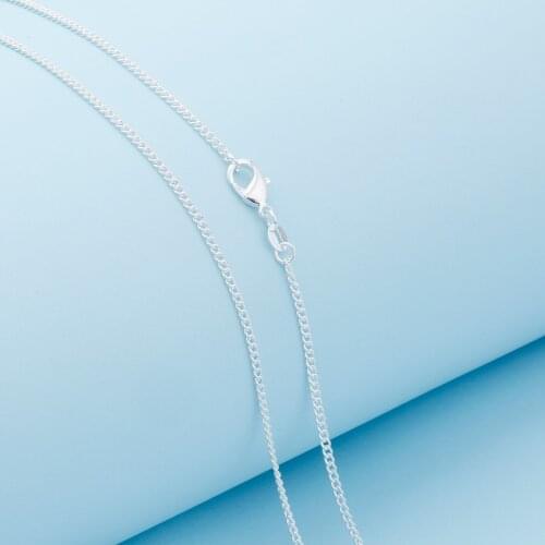 2MM 1/5PCS Fashion Jewelry 925 Sterling Silver Flat Chain Necklace With Lobster Clasps 16"-30" For Women