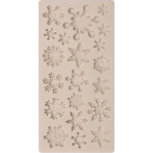 3D Christmas decorations snowflake chocolate DIY sugar baking baking cake decoration silicone mold