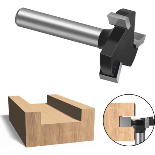 6mm Shank CNC Spoilboard Surfacing T-Slot Router Bit 3 Flutes Slab Flattening Router Bit Planing Bit Milling Cutter