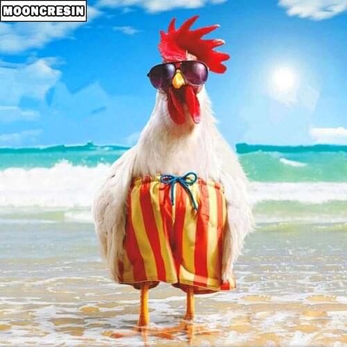 Diamond Painting Full Square Animal Chicken 5D Diy Diamond Embroidery Sale Sea Beach Mosaic Picture Of Rhinestones Handmade Gift