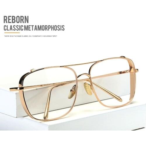 AOZE 2020 Luxury square Metal Glasses Frames Men Women Trending Styles UV400 Optical Fashion Anti-blue light Computer Glasses