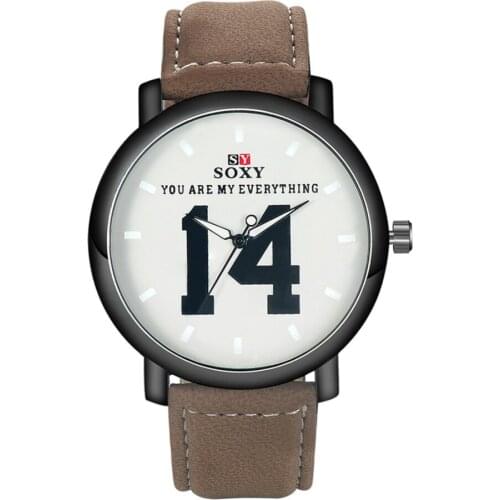 2020 New Fashion Wrist Watch SOXY Luxury Brand Male Quartz Watch Sale Items Big Face Boys Leather Designer Watches Montre Homme