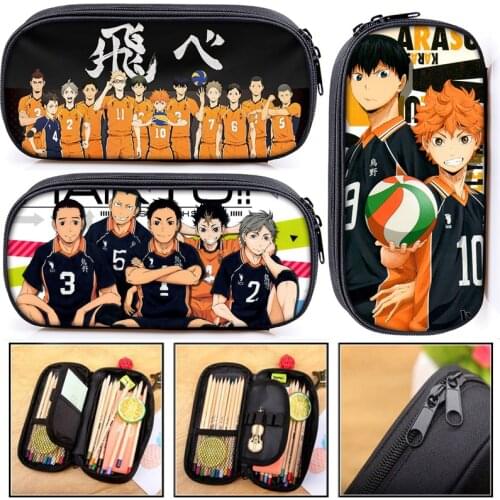 Japanese Anime Haikyuu Pencil Case ComicTsukishima Kei Fashion Wu Wild College Students School Stationary Gift