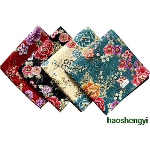 Four Seasons Color Handkerchief, Cotton Lady Soft Red Camellia Handkerchief