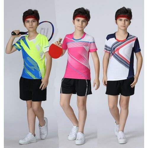 2021 Children badminton set uniform,t shirt table tennis Girls ,t-shirt tennis Boys,badminton T shirt sport shorts,tennis shirt