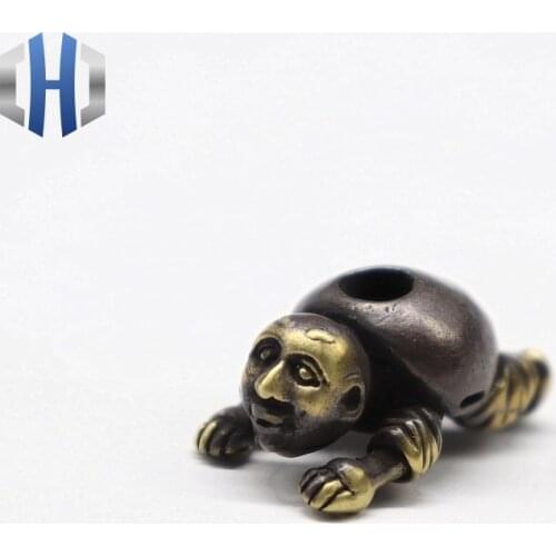 EDC Tools Brass Knife Beads Brass Scapegoat Lanyard Bead Paracord Knife Keychain Tool DIY Pendant # 133 Paracord Beads