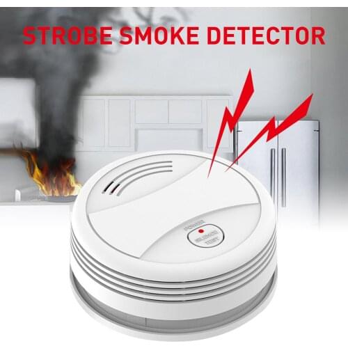 Intelligent WIFI Strobe Smoke Detector Smoke Alarm >80db Mobile Phone App Alarm Gas For Home Hotel LED Indoor Ceiling Mounted