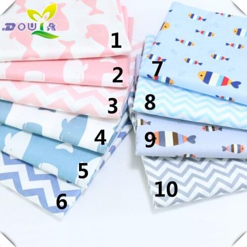 Korean cute cartoon printed cloth and cotton cloth baby infant porpoise corrugated coated fabric is summer
