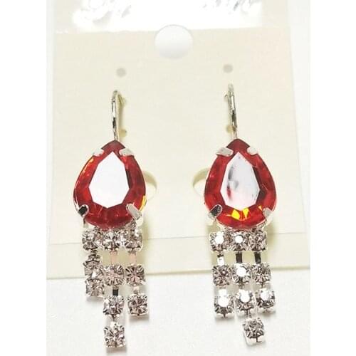 LELX Fashion Drop Water Earrings Shape Crystal Earrings for Women Dangle Earring