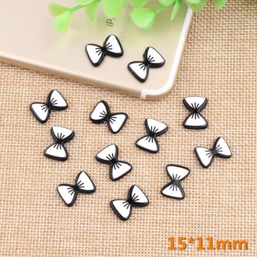 Mini Order 10pcs 15*11mm Flatback Planar Resin Cabochon Ornament Charms Jewelry Material Patcch Bow Sticker cameo