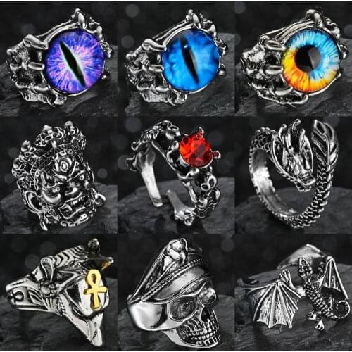 Boho Finger Jewelry Evils Eyes Women Ring Sets Hollow Stacking Snake Finger Rings Vintage Silver Color