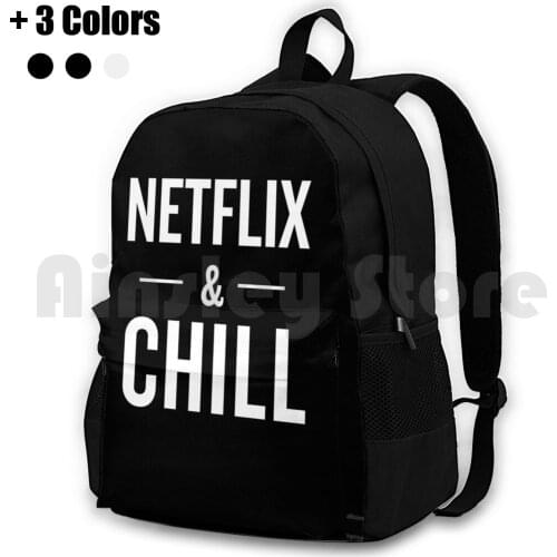 Netflix & Chill-Dark Outdoor Hiking Backpack Riding Climbing Sports Bag Netflix Chill Dark Tv Shows Shows Movies