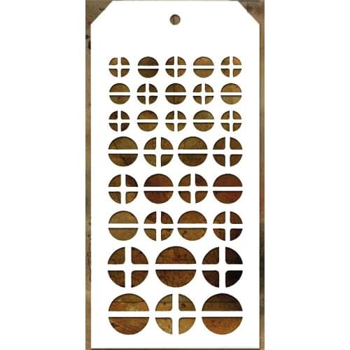 2021 New Label Tag Plastic Stencil For DIY Craft Making Round Pattern Background Scrapbooking Card No Metal Cutting Dies Stamps