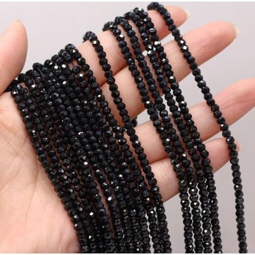 New Style Natural Stone Bead Section Black Spinel Small Loose Beads For DIY Jewelry Making Necklace Bracelet Earrings Accessory