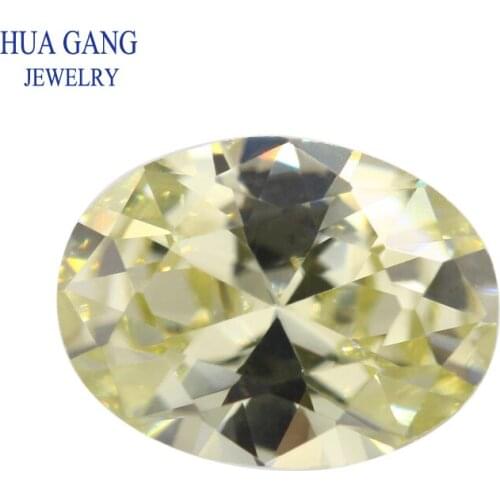 Size 2x3~18x25mm Oval Shape Cut 5A Olive Yellow CZ Stone Synthetic Gems Cubic Zirconia For Jewelry Wholesale Free Shipping