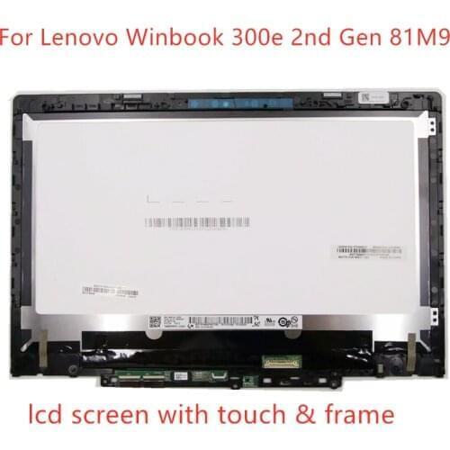 Free shipping new FRU 5D10T45069 Touch Screen assembly replace For Lenovo Winbook 300e 2nd Gen 81M9 LCD Module with Frame Bezel