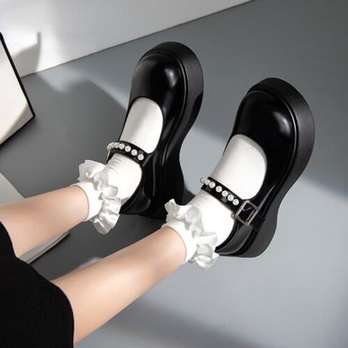 Superone School Student Shoes College Girl Student Sweet Lolita Shoes JK Uniform Shoes Mary Jane Shoes Low Heel Women Lolita