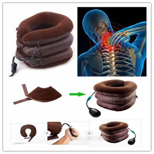 Air Inflatable Pillow Cervical Neck Headache Pain Traction Support Brace Device Neck Traction Pillow