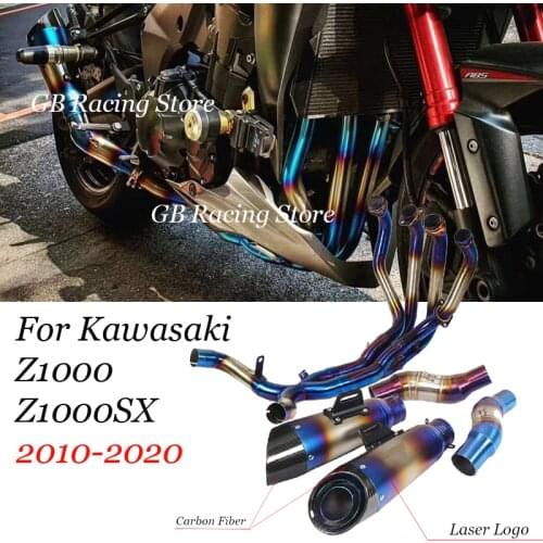 Slip On For KAWASAKI Z1000 Z1000SX 2010-2017 Motorcycle Modified Exhaust Muffler Front Mid Link Pipe Escape Moto Full System