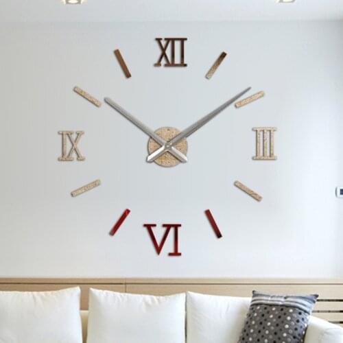 Mirror Wall Clocks Acrylic Mirror Stickers 3D DIY Acrylic Decoration Living Room Home Self Adhesive Number Mute Hanging Watch