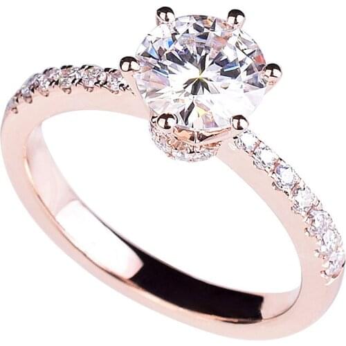 Romantic Couple Rings Women Rose Gold 925 Sterling Silver Multi-diamond Jewelry Luxury Cute Classic Engagement Wedding Elegant