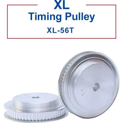 1 piece XL-56T Timing Pulley Aluminum Material Belt Pulley Process Hole 12 mm Slot Width 11 mm Match With XL-10 mm Timing Belt