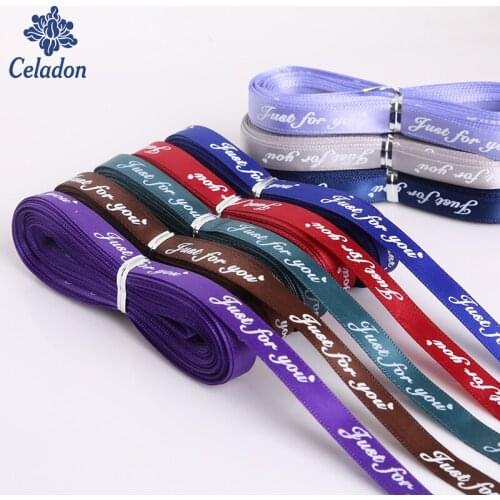 10mm(3/8') 10 yard " Just For You" Poly Silk Satin Ribbon Webbing Accessories DIY Bow Decorative High Quality