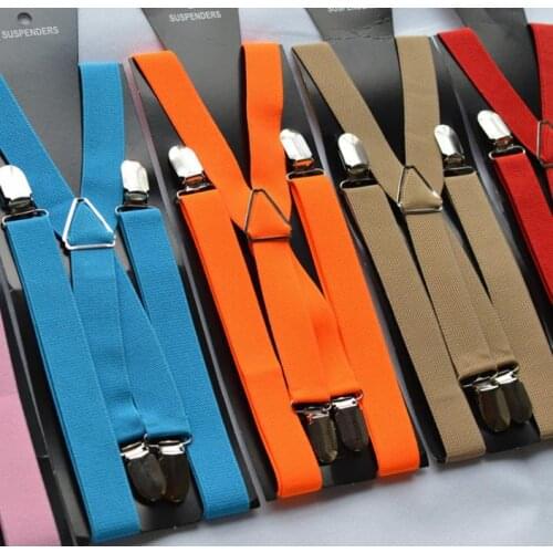 200pcs/lot new fashion candy color 4 clip elastic adult suspender braces 42 color for choose