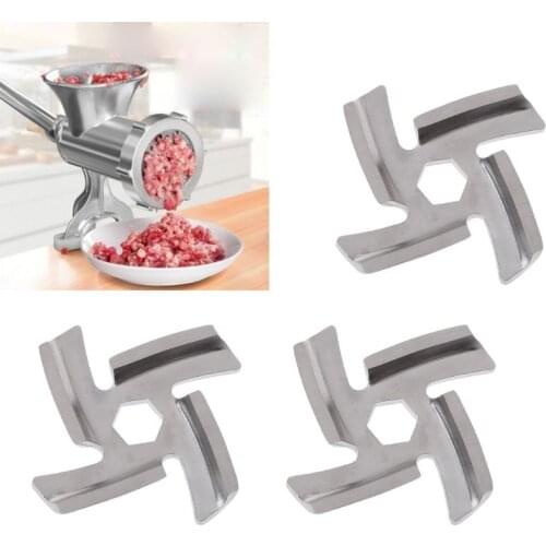 3pcs/set Type 5 Mincer Knife Stainless Steel Anti Rust 4 Blade Hexagon Hole Meat Grinder Parts Fits