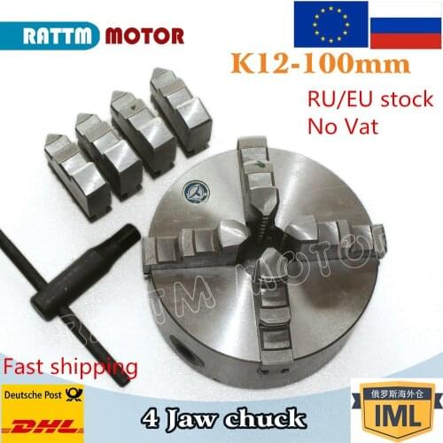 4jaw K12-100mm Manual chuck self-centering chuck CNC Machine tool Lathe chuck RATTM MOTOR