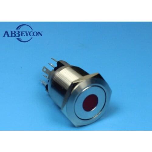 5pcs/Lot IB 2211F small amount 22MM 12V dot blue LED momentary metal push button switch