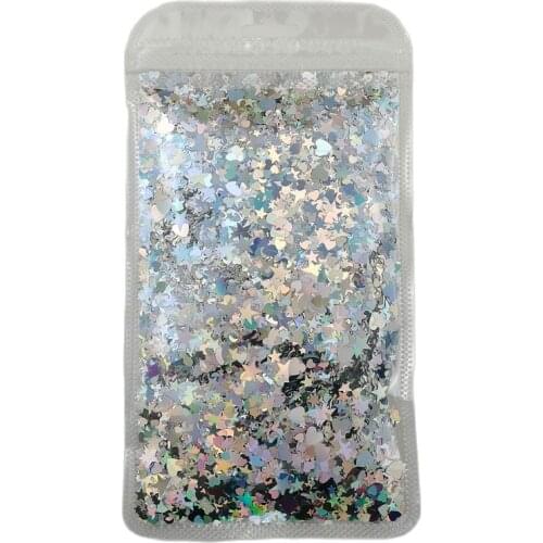 50G Mixed Star Moon Heart Drop Sequin Paillette Eo-Friendly PET Loose Sequin for Nails Art Decoration