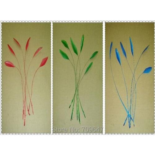 50Pcs/Lot!18-20cm High Quality STRIPPED COQUE TAIL FEATHERS, Craft, Millinery, Art, Scrapbooking, Rooster,Blue/Green/Red Colour