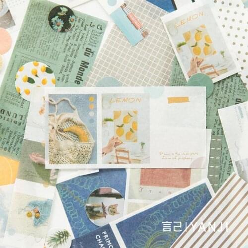 6 Designs 40Pcs/pack Vintage Sights Simple Stripe Pocket Tape Deco Stickers Scrapbooking Bullet Journal Deco Stickers
